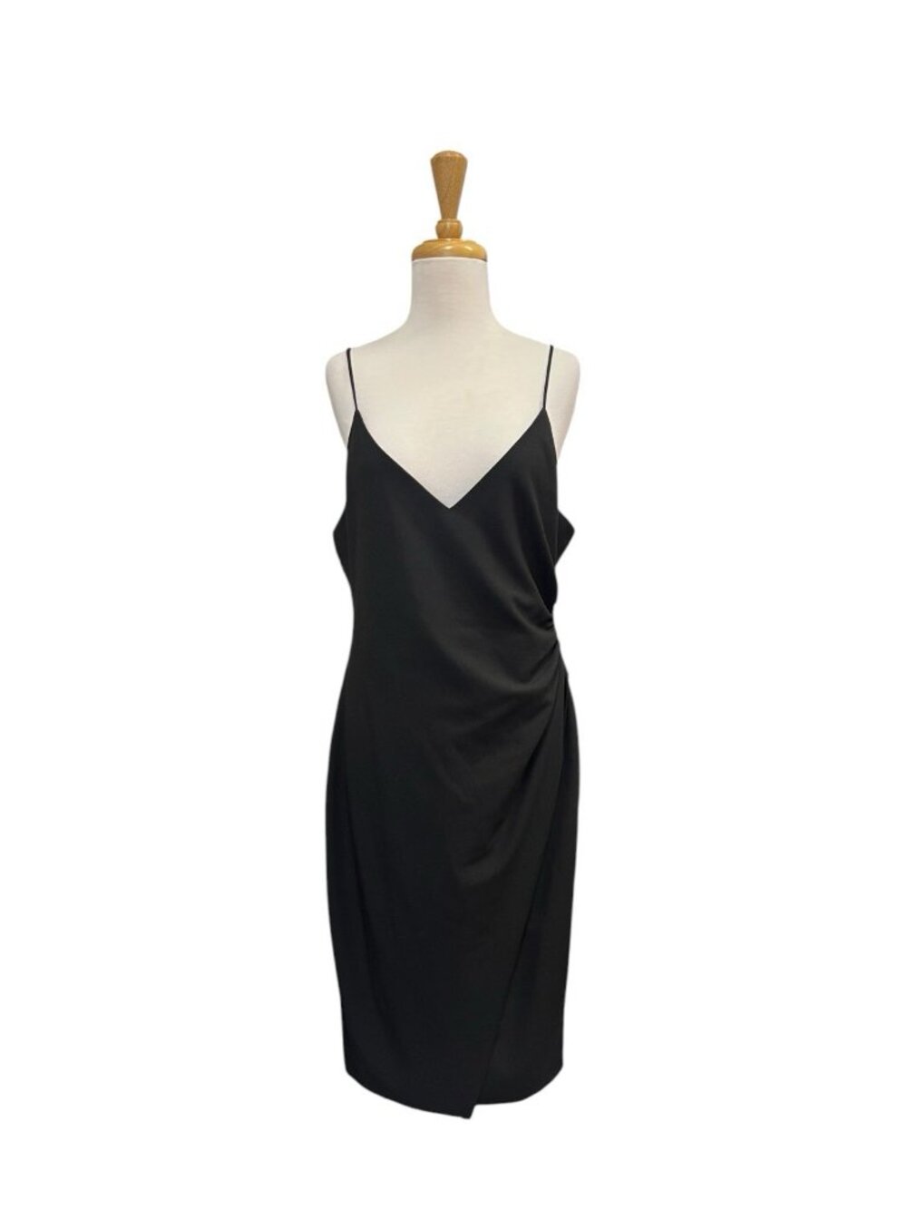 Black Halo Bowery  Faux Wrap Sheath Dress Size 12 Black